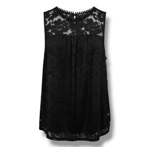 Zac & Rachel Women’s Black Lace Sleeveless Lined Blouse – Size Medium, NWT